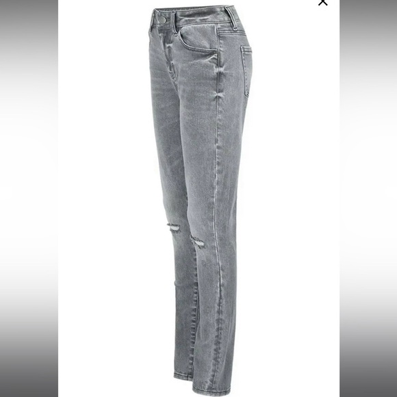 Cabi 4 High Skinny Jeans Gray and Distressed - Picture 7 of 13